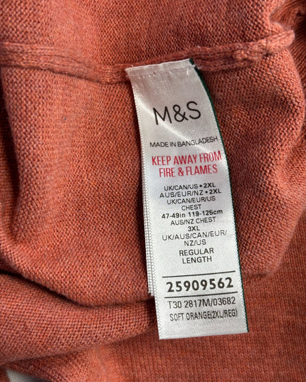 M&S Soft Orange Pure Cotton Crew Neck Sweater