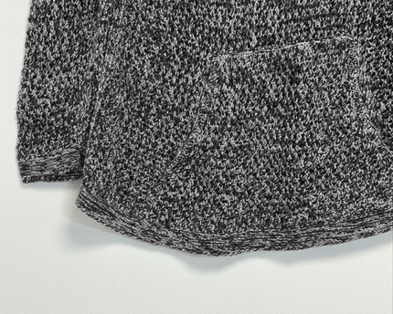 NIC+ZOE Black/White Open Knit V-Neck Sweater