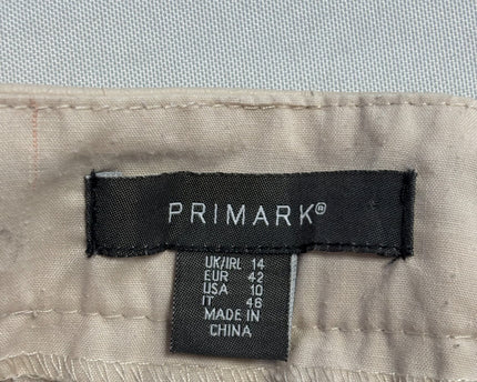 Primark Beige Faux Leather Pleated Midi Skirt
