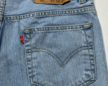 Levi's 501 Light Blue Straight Leg Button Fly Jeans