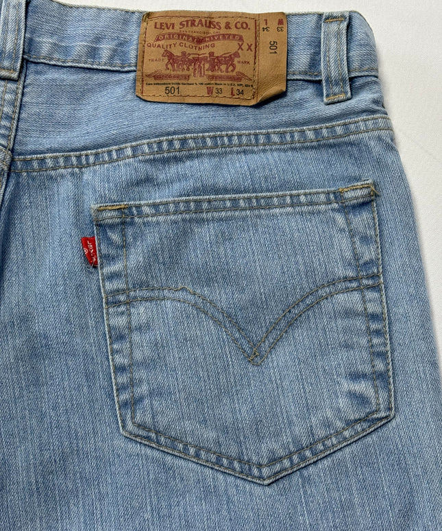 Levi's 501 Light Blue Straight Leg Button Fly Jeans