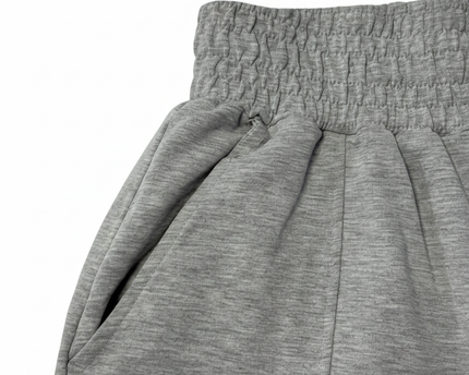 Bershka Gray High-Waisted Seam-Detail Jogger Pants