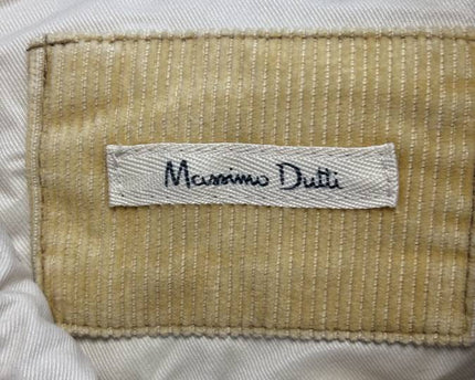 Massimo Dutti Beige Quilted Corduroy Collar Shirt Jacket
