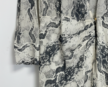 MNG Snakeskin Print Wrap Midi Dress