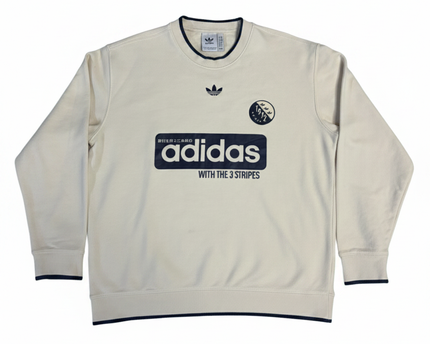 Adidas Cream Graphic Crewneck Sweatshirt