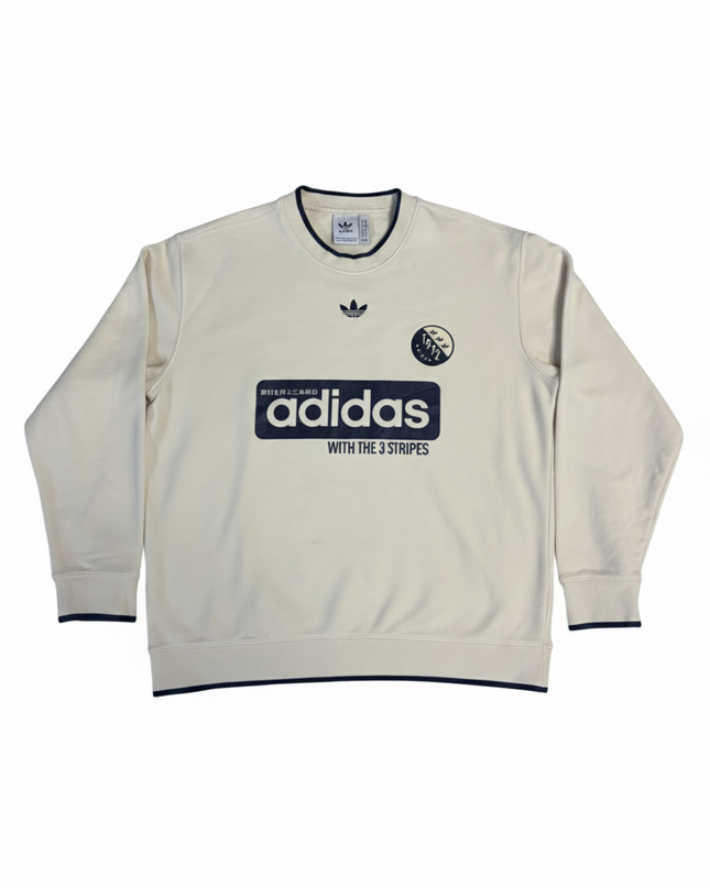 Adidas Cream Graphic Crewneck Sweatshirt