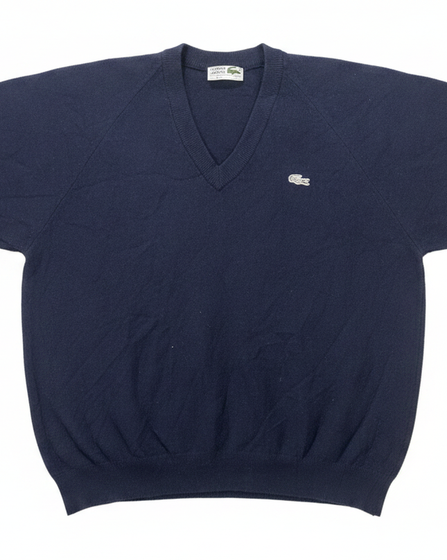 Lacoste Navy V-Neck Knit Sweater