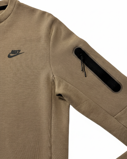 Nike Tan Tech Fleece Crewneck Sweatshirt