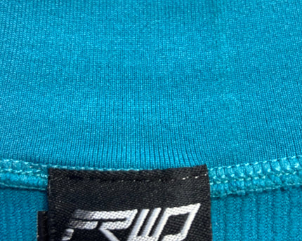 FRWD Teal Long Sleeve Half-Zip Ribbed Crop Top