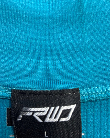 FRWD Teal Long Sleeve Half-Zip Ribbed Crop Top
