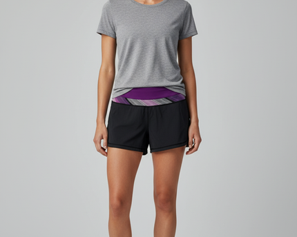 Lululemon Black/Purple Sports Shorts