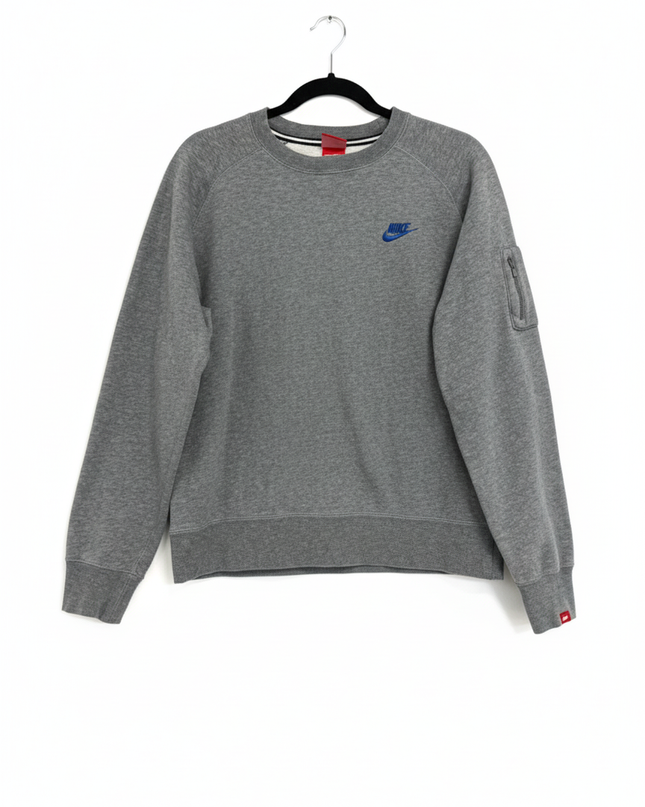 Nike Grey Raglan Crewneck Sweatshirt with Utility Pocket