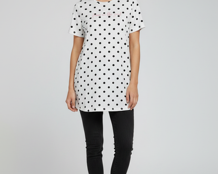 Dorothy Perkins White/Black Polka Dot Maternity T-Shirt