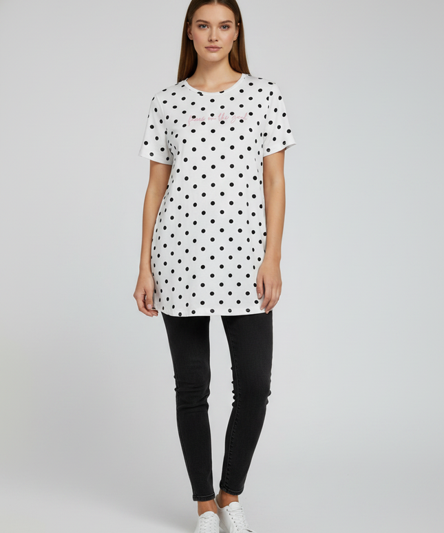 Dorothy Perkins White/Black Polka Dot Maternity T-Shirt
