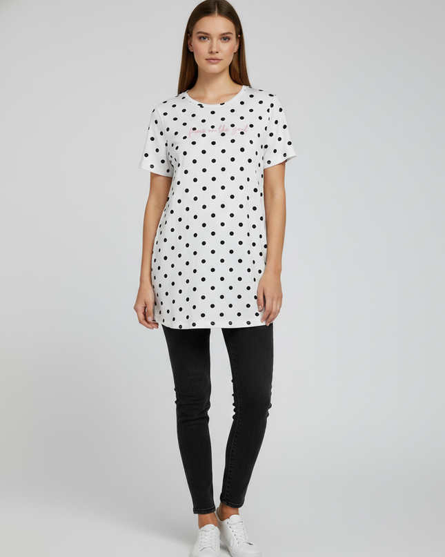 Dorothy Perkins White/Black Polka Dot Maternity T-Shirt