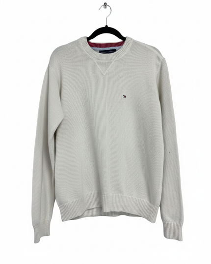 Tommy Hilfiger Off-white Crewneck Cotton Sweater