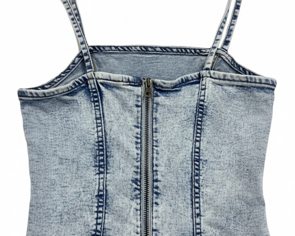 DIVIDED H&M Light Blue Acid Wash Denim Mini Dress