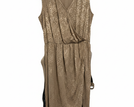 Mohito Gold Sleeveless Metallic Animal Print Wrap Dress