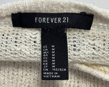 Forever 21 Cream Open Knit Cropped Sweater