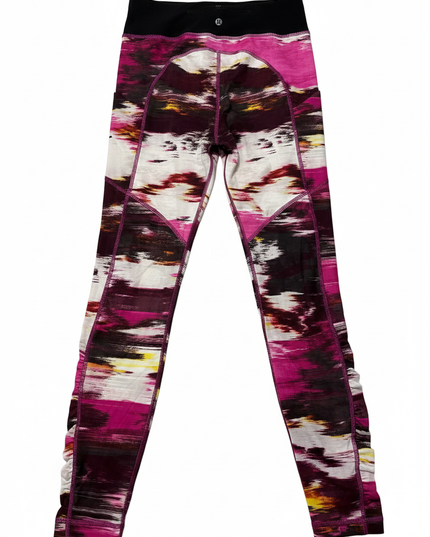 Lululemon Vibrant Abstract Print Ruched Ankle Leggings