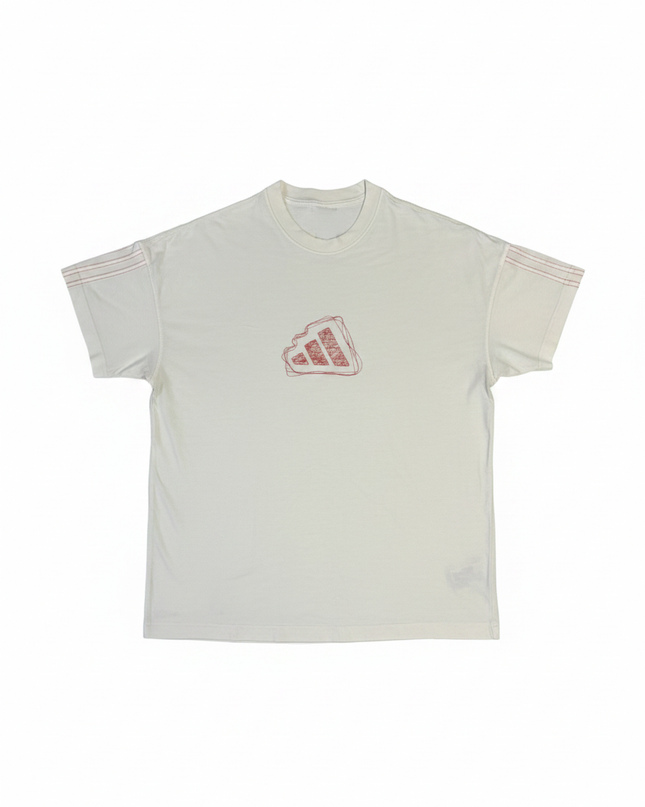 Adidas Cream Graphic Logo T-Shirt