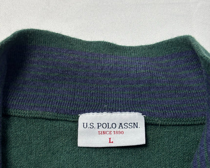 U.S. Polo Assn. Green Quarter-Zip Knit Sweater