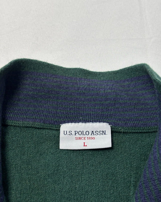 U.S. Polo Assn. Green Quarter-Zip Knit Sweater