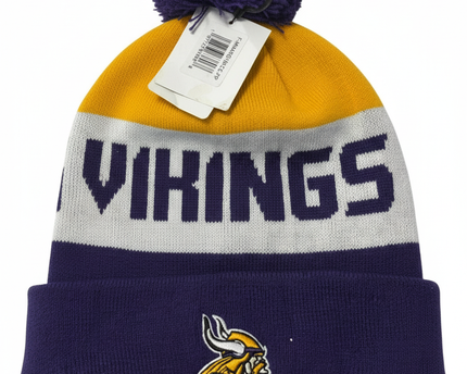 NFL Minnesota Vikings Colorblock Pom Beanie - With Tags