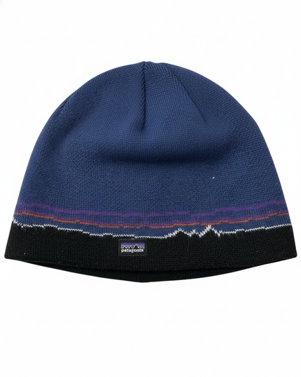 Patagonia Mountain Stripe Navy & Black Knit Beanie