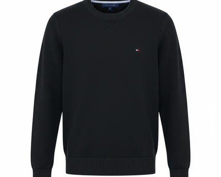 Tommy Hilfiger Black Premium Cotton Crewneck Sweater