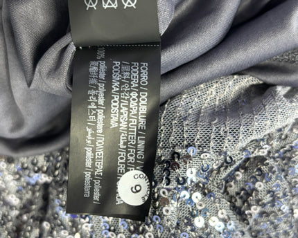 Pull & Bear Silver Sequin One-Shoulder Maxi Dress