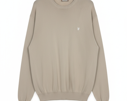 Thomas Burberry Beige Crew Neck Knit Sweater