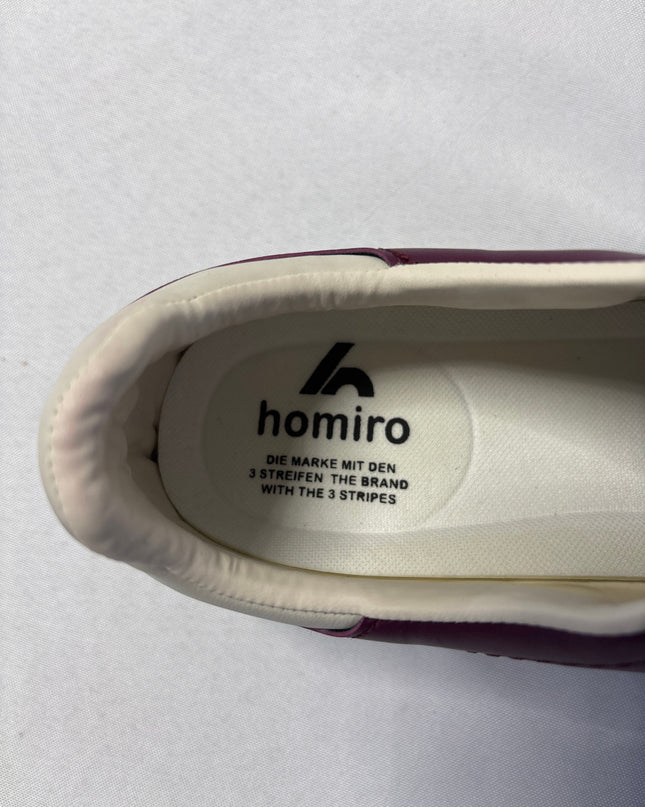 Homiro Burgundy Three Stripe Low Top Sneakers