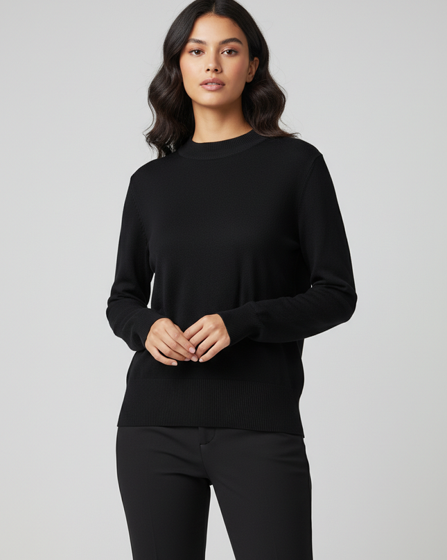 New Look Black Crew Neck Knit Sweater