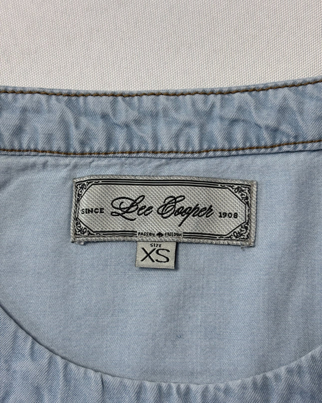 Lee Cooper Light Blue Short Sleeve Lyocell Top