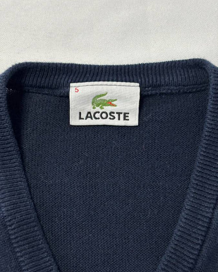 Lacoste Navy Blue V-Neck Cotton Sweater Vest