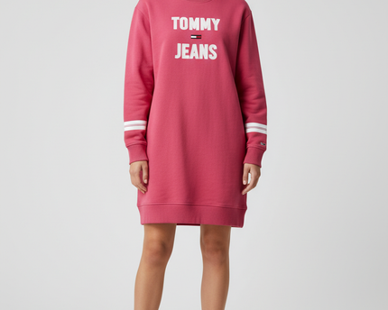Tommy Jeans Pink Embroidered Logo Longline Sweatshirt