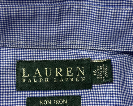 Ralph Lauren Blue Micro-Check Non-Iron Dress Shirt