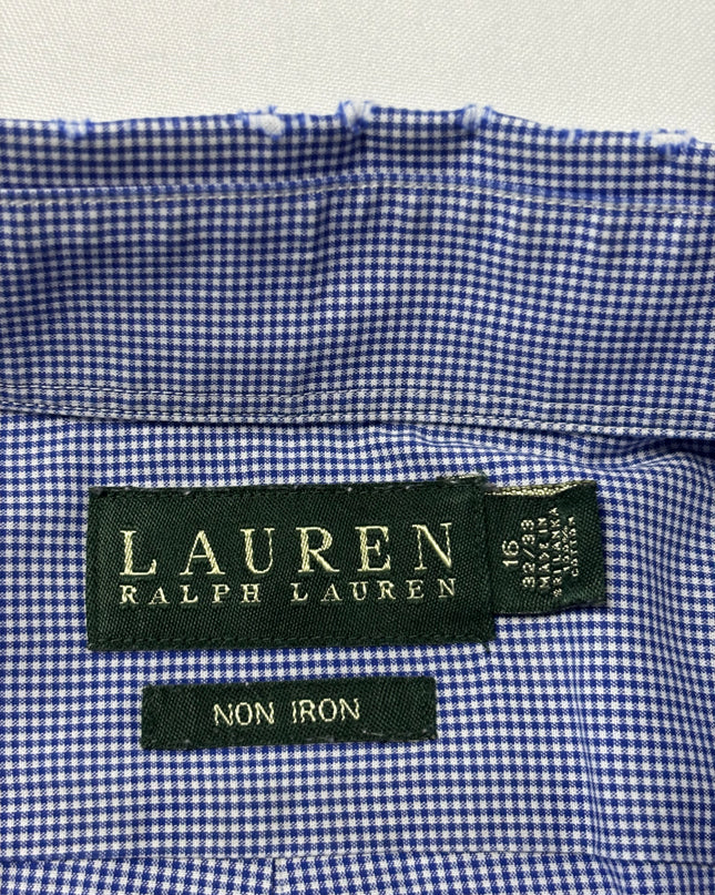 Ralph Lauren Blue Micro-Check Non-Iron Dress Shirt