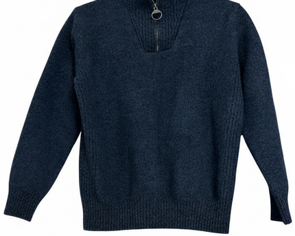 Barbour Half-Zip Textured Knit in Navy Sweater