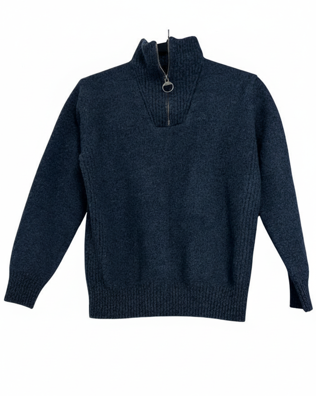 Barbour Half-Zip Textured Knit in Navy Sweater