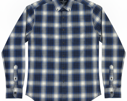 American Eagle Outfitters Blue Plaid Long Sleeve Button Down Shirt
