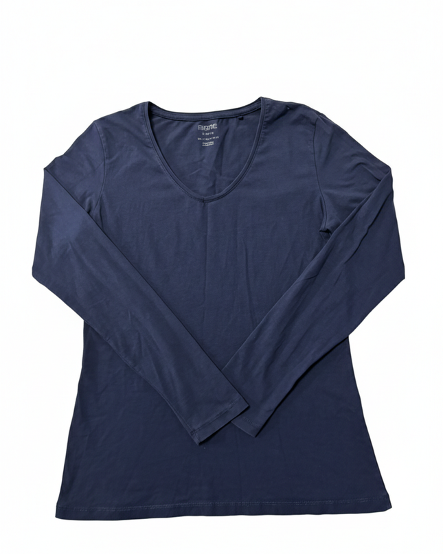MEME Navy V-Neck Long Sleeve T-Shirt