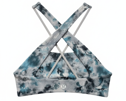 Lululemon Energy Criss Cross Back Abstract Print Sports Top