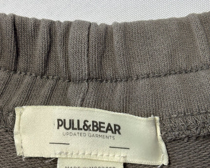 Pull&Bear Gray High-Waisted Wide Leg Cargo Sweatpants