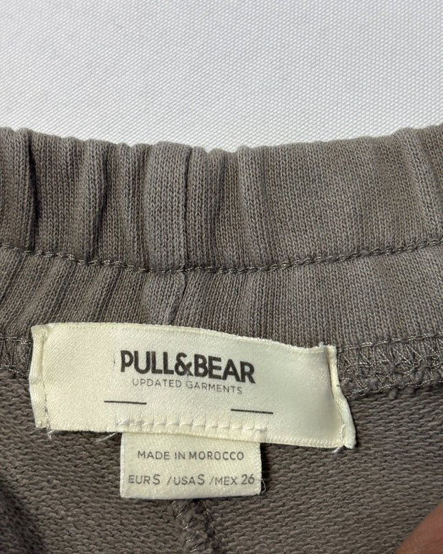 Pull&Bear Gray High-Waisted Wide Leg Cargo Sweatpants