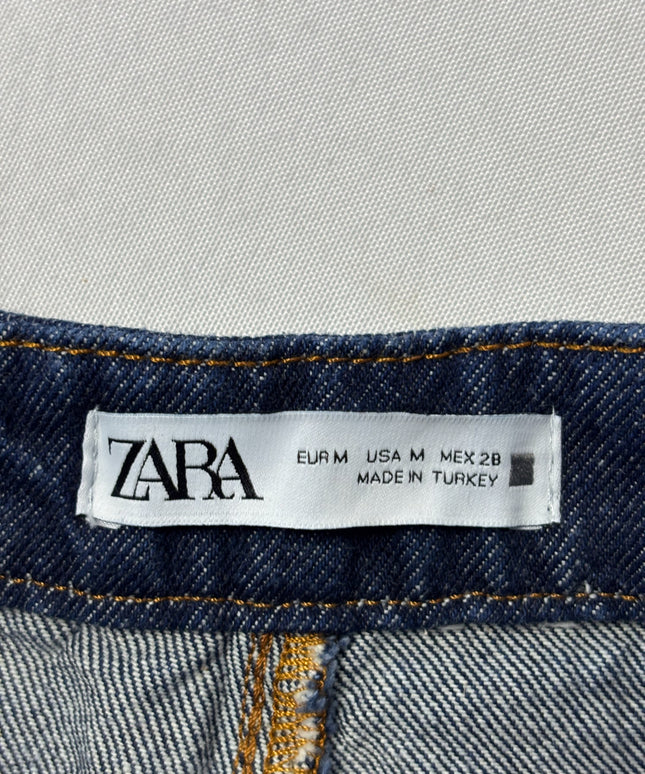Zara Blue High-Waisted Tapered Jeans