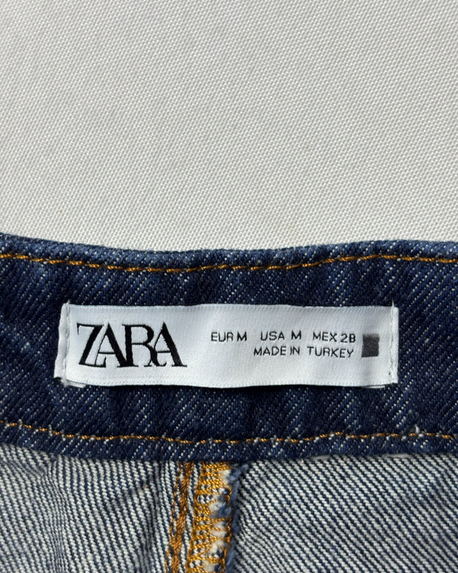 Zara Blue High-Waisted Tapered Jeans