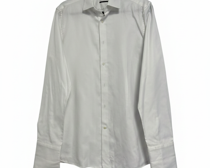 Next Signature Men's White Slim Fit Textured Cotton Dress Shirt