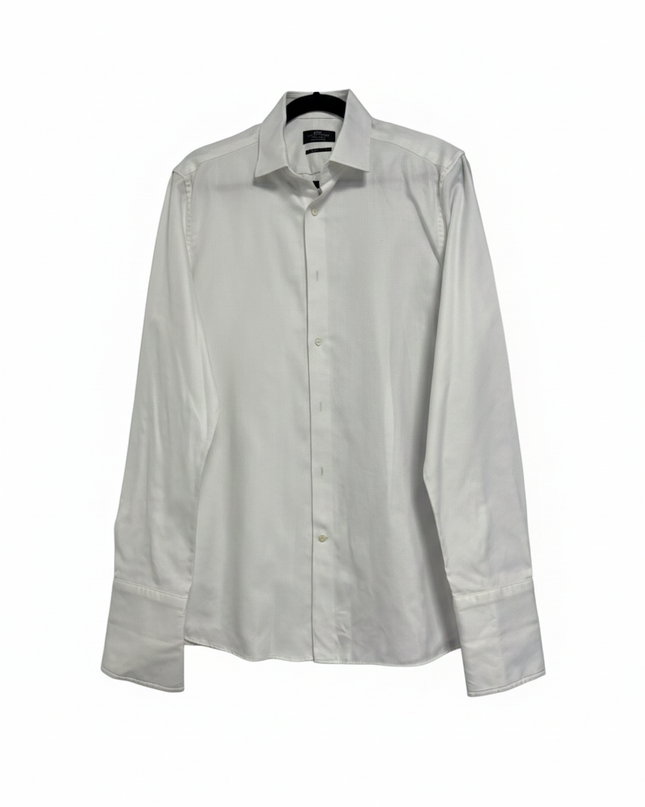 Next Signature Men's White Slim Fit Textured Cotton Dress Shirt